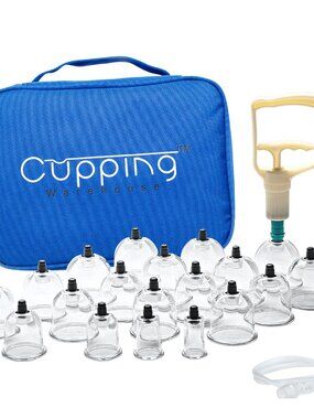 Cupping Warehouse Professional Polycarbonate Cupping Set - 20 Cups & Pump Gun